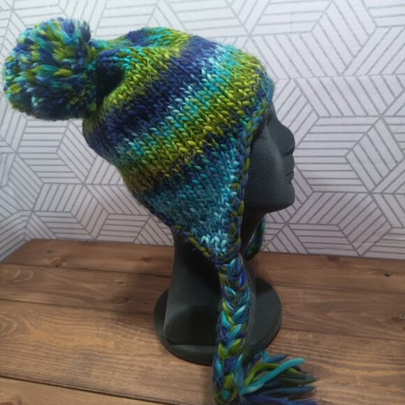 Eddie Bauer fleece lined winter pom beanie nordic hat - Picture 4 of 8